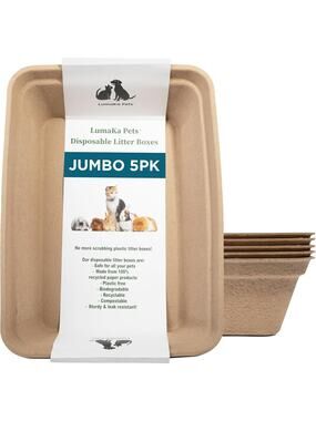Disposable Cat Litter Box 5pk JUMBO Extra Thick & Sturdy Leak Resistant Liner